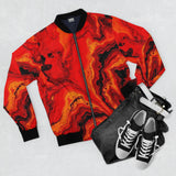 Red Lava Marble Bomber Jacket — Bold All-Over Print Men's Jacket thumbnail 4