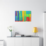 Abstract Rainbow Blocks Matte Canvas Print thumbnail 72