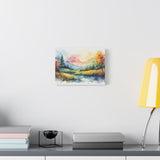 Watercolor Mountain Landscape Matte Canvas Wall Art, Stretched 1.25" thumbnail 8