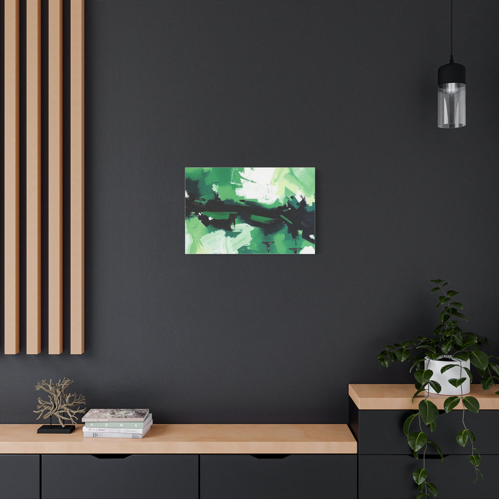 Abstract Green Brushstroke Canvas Print