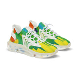 Men's Colorful Mesh Sneakers — Green Yellow Abstract Athletic Shoes thumbnail 1