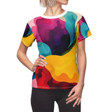 Abstract Color Splash Women's Tee — Vibrant All-Over Print thumbnail 4