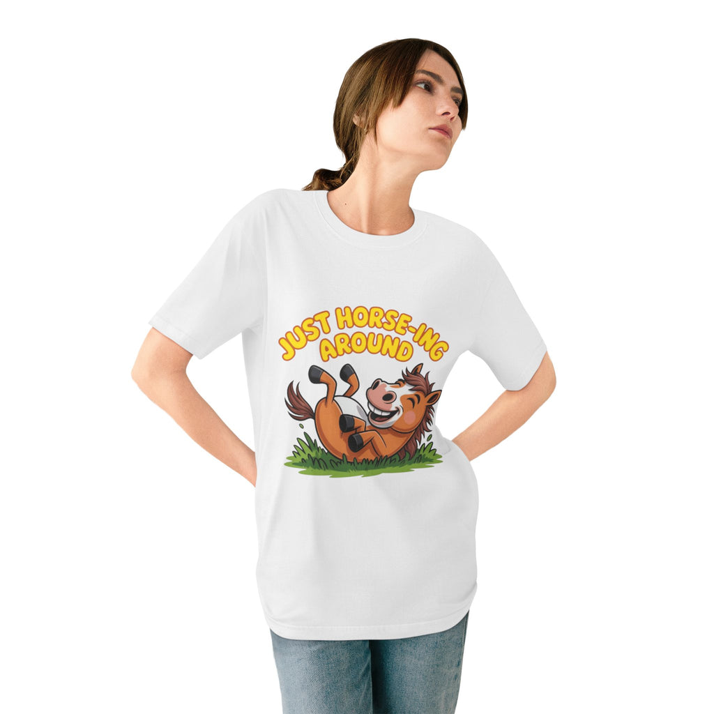 Just Horse-ing Around T-Shirt — Cute Cartoon Horse Tee for Horse Lovers