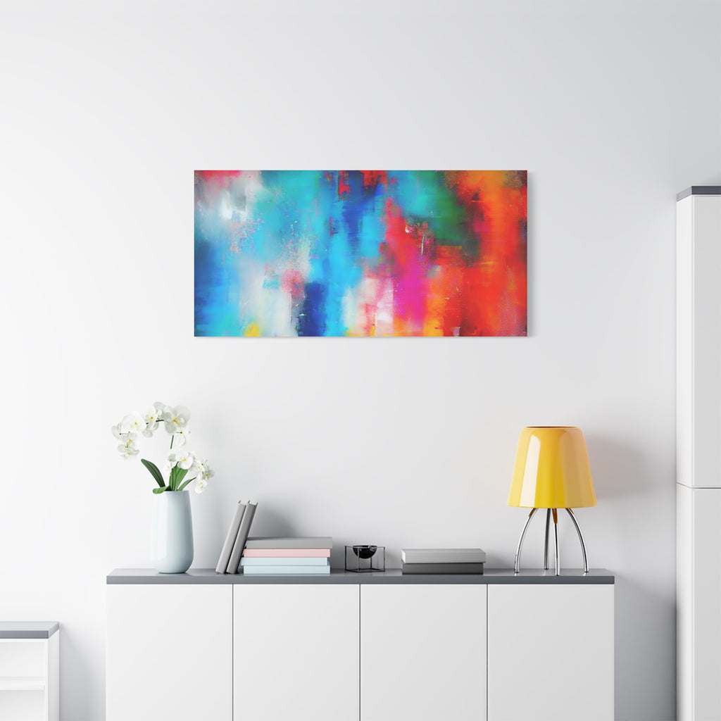 Vibrant Abstract Color Splash Matte Canvas Print