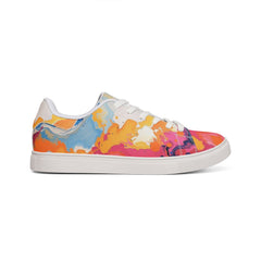 Colorful sneakers with a abstract pattern on a white background