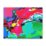 Abstract Neon Splash Matte Canvas Print — Vibrant Colorful Stretched Wall Art thumbnail 2