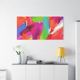 Abstract Rainbow Brushstrokes Matte Canvas Wall Art — Vibrant Stretched 1.25" thumbnail 96