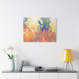 Abstract Colorful Brushstroke Matte Canvas Wall Art – Vibrant Orange & Green Stretched Print thumbnail 12
