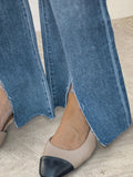 Slit Bootcut Jeans with Pockets thumbnail 4