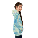 Kids Hoodie - Blue Watercolor Camo All-Over Print thumbnail 6