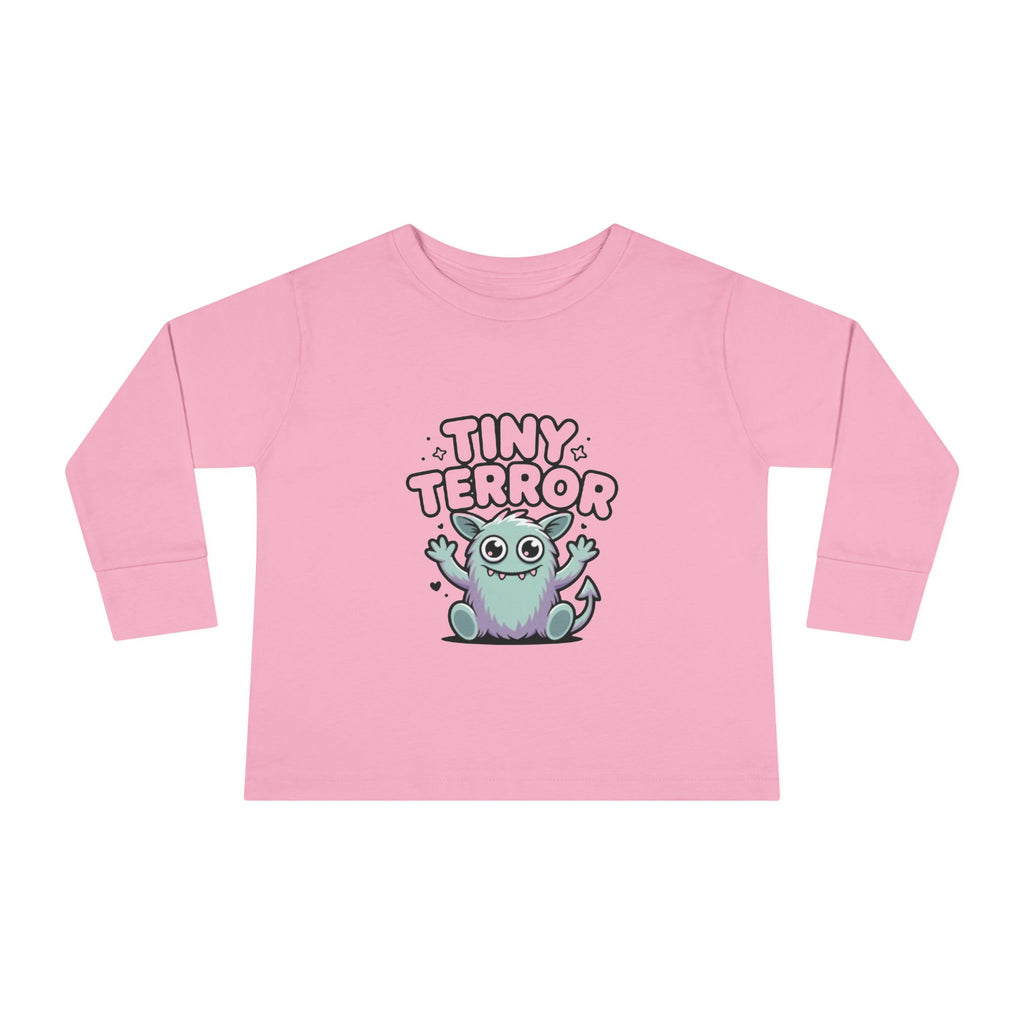 Toddler Tee — "Tiny Terror" Cute Monster Long-Sleeve Shirt