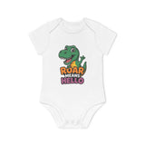 Baby Bodysuit — Cute Dinosaur “Roar Means Hello” Organic Short Sleeve thumbnail 2