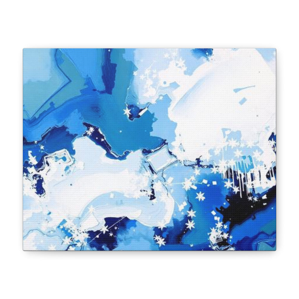 Abstract Blue Galaxy Canvas Print — Matte Stretched Wall Art