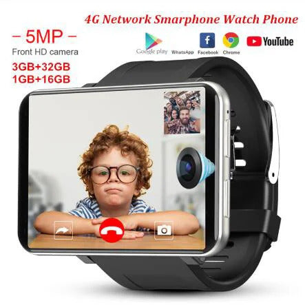 DM100 4G Smart Watch Phone 2.86” Screen Android 7.1 OS 3GB RAM 32GB ROM 5MP Camera 2700mAh Battery