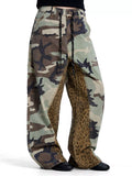 Men's Camouflage Leopard Patchwork Cargo Pants thumbnail 2