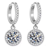 1 Carat 925 Sterling Silver Moissanite Hoop Drop Earrings thumbnail 3