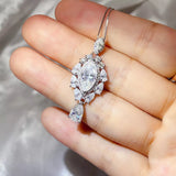3 Carat 925 Sterling Silver Moissanite Pendant Necklace thumbnail 2