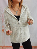 Zip Up Drawstring Long Sleeve Hooded Sweater thumbnail 14