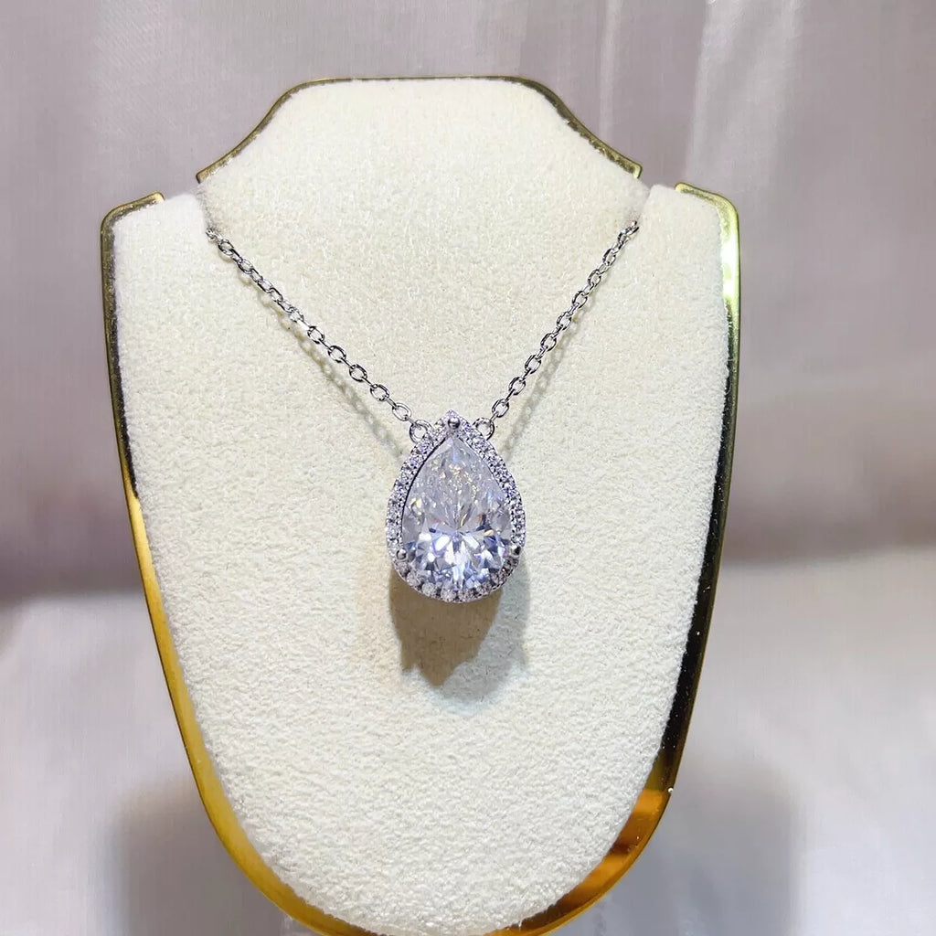 5 Carat 925 Sterling Silver Moissanite Pendant Necklace