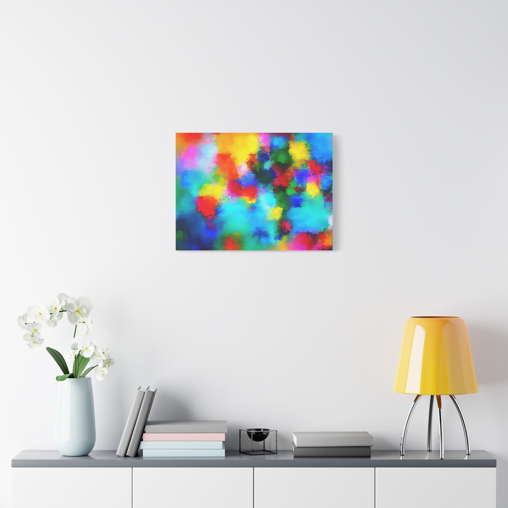 Abstract Rainbow Splash Matte Canvas Print