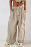 Loose Fit Gauze Pants with Drawstring Waist thumbnail 2