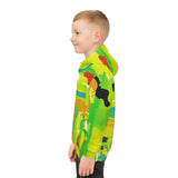 Kids Abstract Green Hoodie — Bright All-Over Print Sweatshirt thumbnail 9