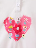 Children's Floral Heart Graphic Buttoned Hoodie thumbnail 4