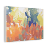 Abstract Colorful Brushstroke Matte Canvas Wall Art – Vibrant Orange & Green Stretched Print thumbnail 28