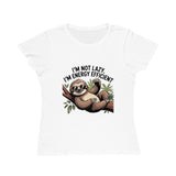 I'm Not Lazy I'm Energy Efficient Sloth T-Shirt — Cute Vegan Friendly Women's Tee thumbnail 2