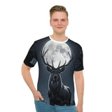 Stag Moon Graphic Tee — Men’s Loose All-Over Print T-Shirt thumbnail 3