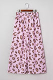 Drawstring Leopard Print Patch Pocket Loose Pants thumbnail 4