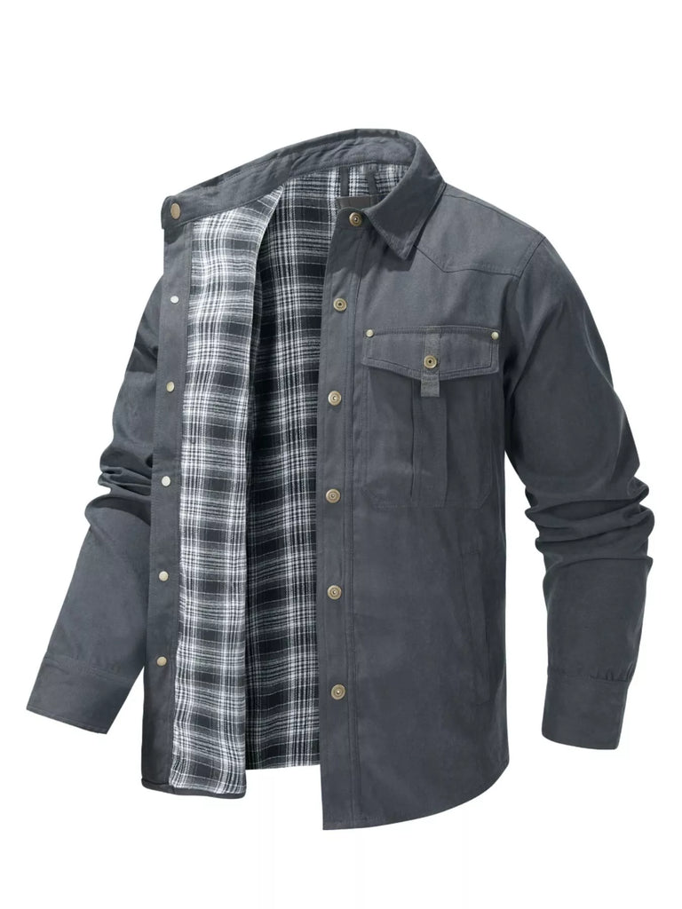 Men's Snap Down Long Sleeve Jacket