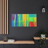 Abstract Rainbow Blocks Matte Canvas Print thumbnail 85