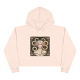 Art Nouveau Medusa Crop Hoodie — Vintage Goddess Graphic thumbnail 3