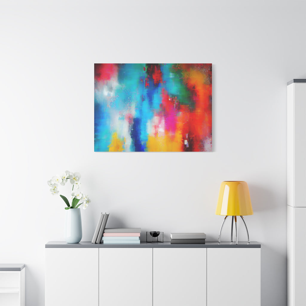 Vibrant Abstract Color Splash Matte Canvas Print