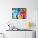 Vibrant Abstract Color Splash Matte Canvas Print thumbnail 78