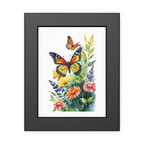 Framed Butterfly Floral Poster — Watercolor Monarch Print thumbnail 1