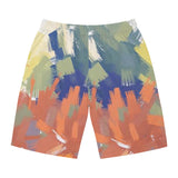 Abstract Brushstroke Men's Board Shorts — Colorful Summer Swim Trunks thumbnail 2