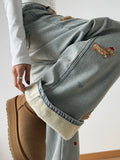 Embroidered Wide Leg Jeans thumbnail 2