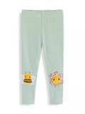 Children's Striped Bee Flower Appliqued Leggings thumbnail 2