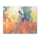 Abstract Colorful Brushstroke Matte Canvas Wall Art – Vibrant Orange & Green Stretched Print thumbnail 63