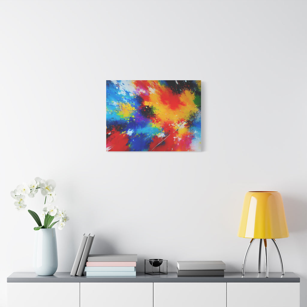 Abstract Color Splash Matte Canvas Print — Vibrant Stretched Wall Art