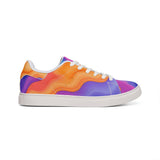 Men's Low-Top Sneakers — Vibrant Sunset Swirl Leather Casual Shoes thumbnail 5