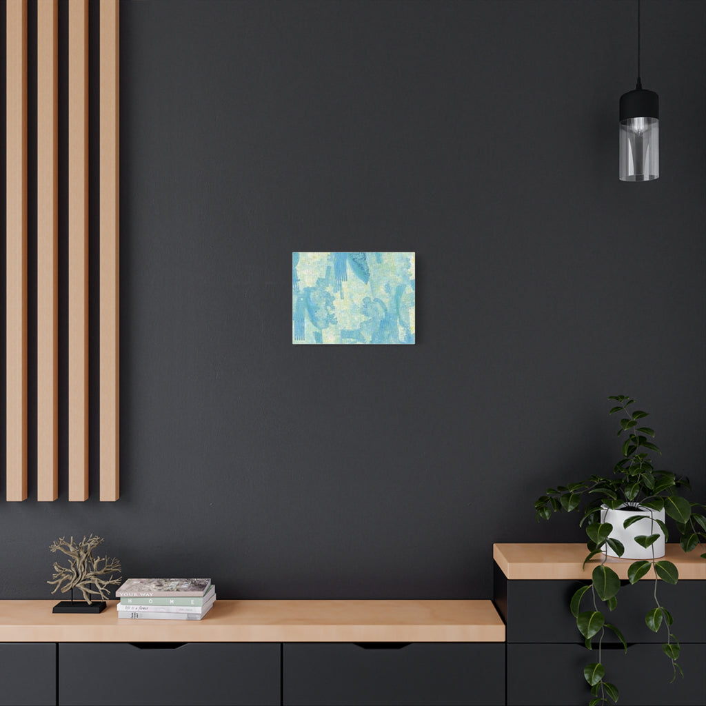 Abstract Aqua Brushstroke Canvas Print — Coastal Blue Wall Art