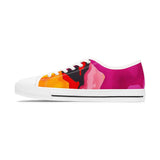 Low Top Sneakers — Vibrant Pink & Orange Abstract Canvas Shoes thumbnail 5