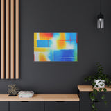 Abstract Color Field Matte Canvas Print — Vibrant Blue, Yellow & Red Stretched Wall Art thumbnail 73