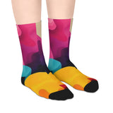 Colorful Abstract Mid-Crew Socks — Vibrant Watercolor Pattern thumbnail 4