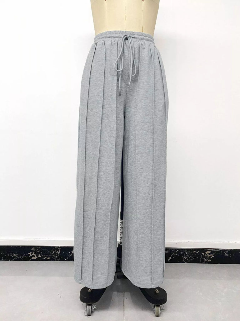 Drawstring Wide-Leg Sweatpants