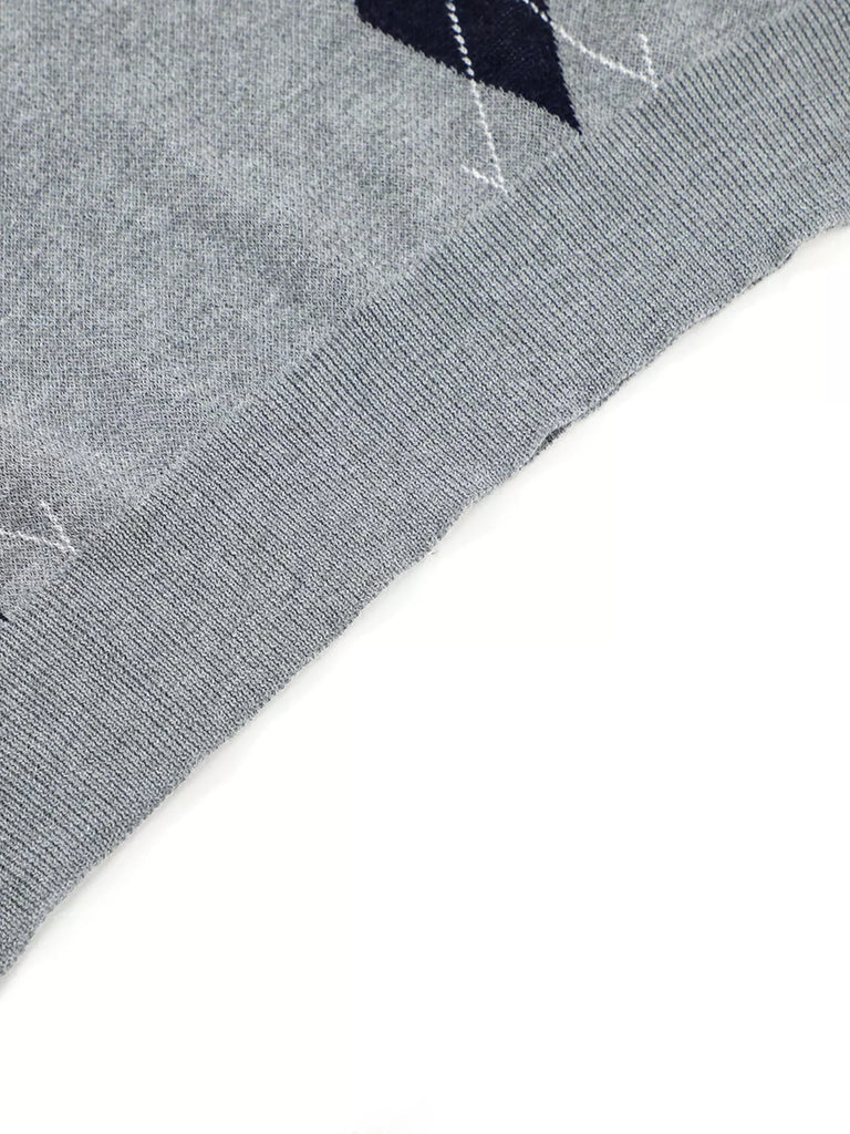 Men's Argyle Knit Short Sleeve Polo