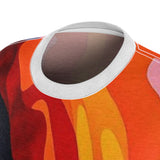 Women's Abstract Colorwave Tee — Vibrant All-Over Print Shirt thumbnail 6